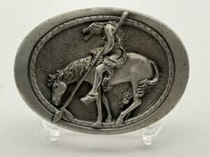 Great American Buckle Co Hunter 1982 Serial 352 Belt Buckle Vintage Western